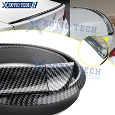 4.5ft Carbon Fiber PU Rear Roof Trunk Tail Spoiler Wing Lip Trim Sticker Decor