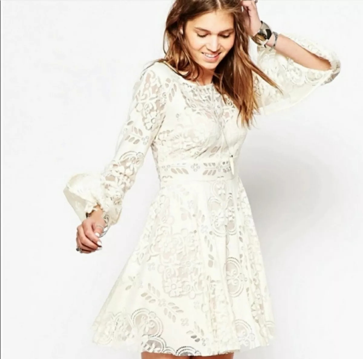 Cream lace dress