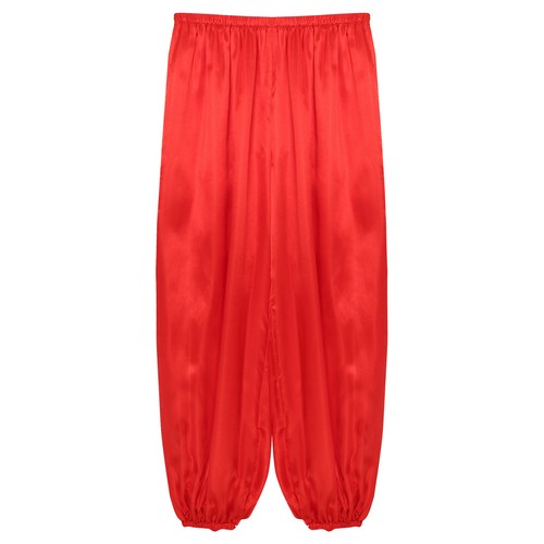 Women' Silky Satin Belly Dance Bloomers Gold Trim Loose Lantern Pants Costume - Picture 9 of 55