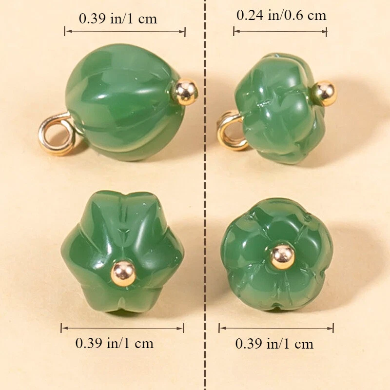 10 X Imitation Jade Pumpkin Bead Shirt Button Buckle for Hanfu Sewing Qipao DIY - Image 3 of 4