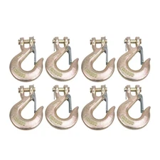 8PCS 3/8" Grade 70 Heavy Duty Forged Steel Clevis Slip Hook With Safety Latch