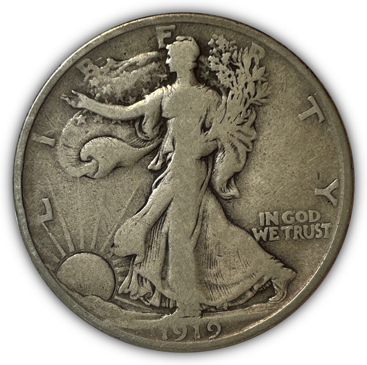 1919-D Walking Liberty Half Dollar Fine F Coin #9042 | eBay