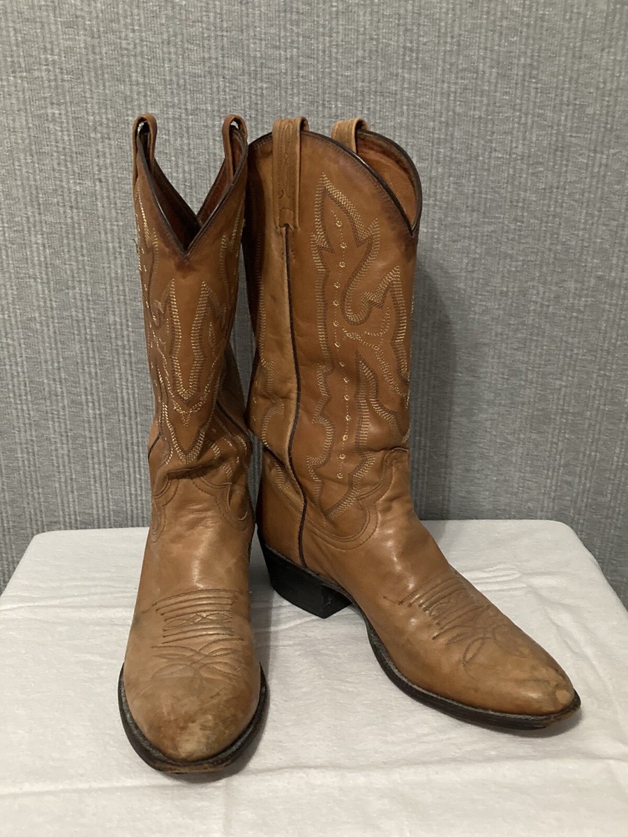 Justin Cowboy Western Leather Boots size 8.5 s-l400.jpg main image 2