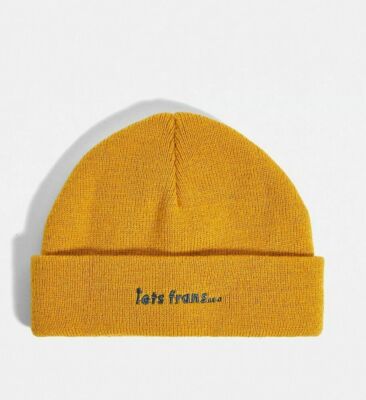 Urban Outfitters Unisex iets Mini Skater Beanie In Yellow  RRP15£