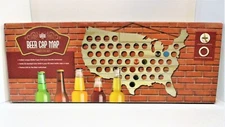 Wood USA Beer Bottle Cap Map Saver Display Wall Hanging Collector Man Cave Decor