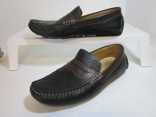 Black / Brown Leather Penny Loafers 