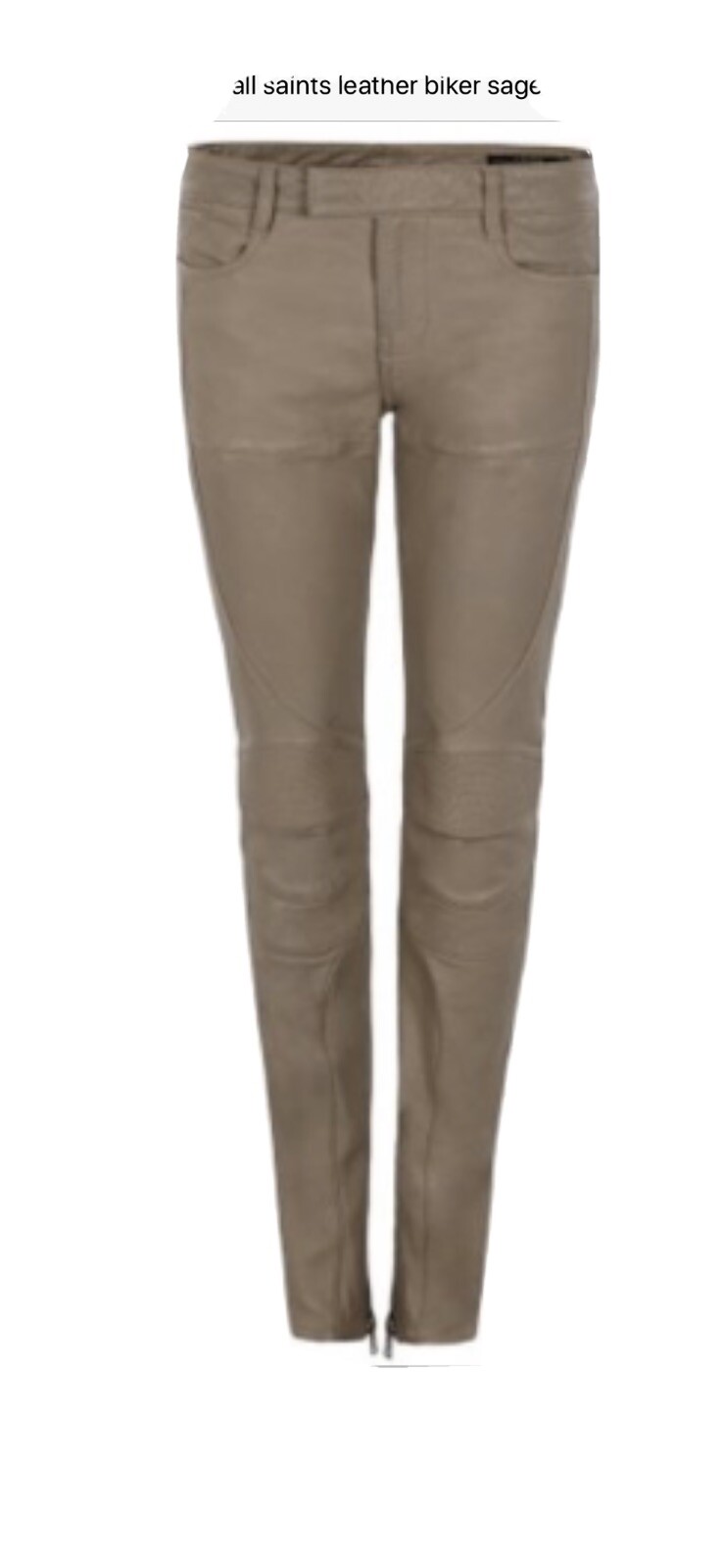 STUNNING ALL SAINTS LEATHER BIKER TROUSERS BNWT RRP £298 SAGE SIZE 26