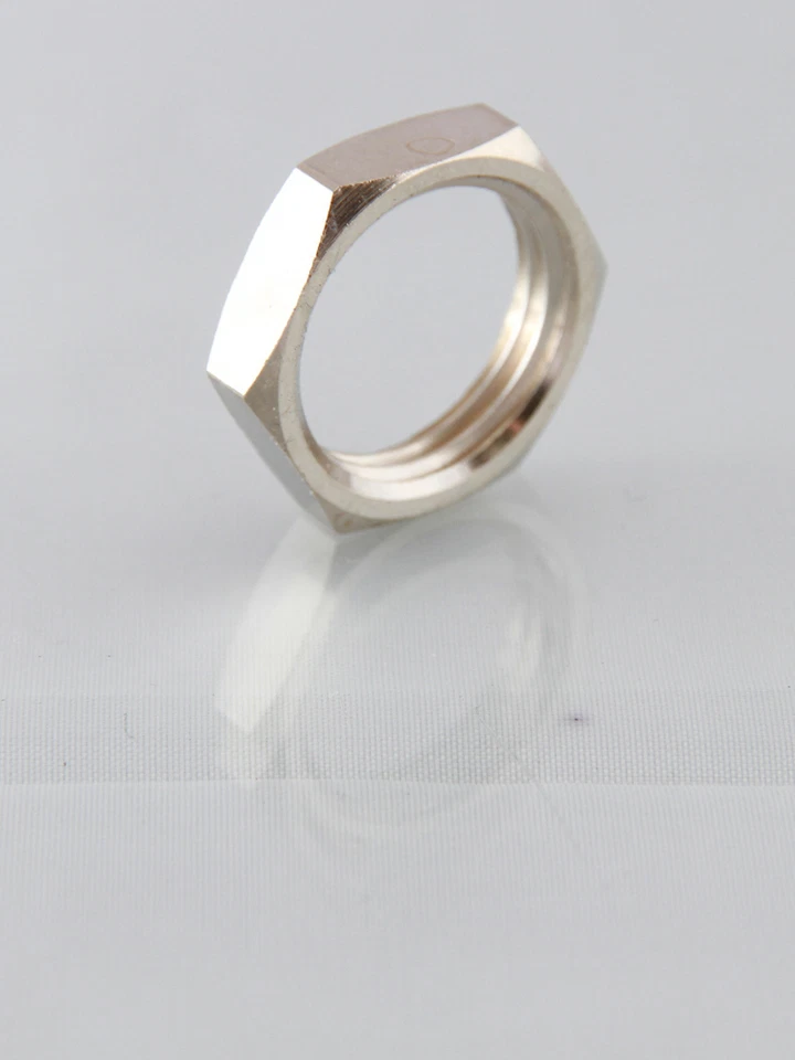 CONTEXT 1/8 NPT Slim Locknut ,Nickel Plated Brass, American 1/8 NPT, NUT, PACK OF 1