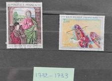 paire timbres  france oblitérés 1972 n° 1732 1733