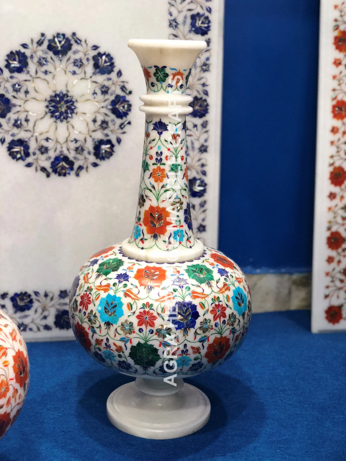 18" White Marble Decorative Multi Flower Vase Marquetry Inlay Decorative E189
Opens in a new window 