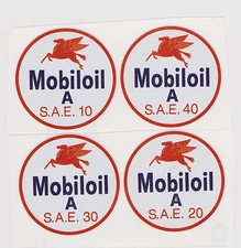MOBIL OIL S.A.E. 10 20 30 40 DECALS 2" SIZE