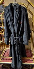Disney Parks Hollywood Tower Of Terror Hotel ROBE L/XL Plush Black Pockets NEW