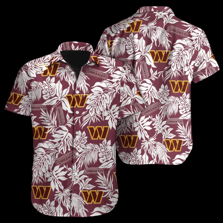 Washington Football Tropical Leaves Summer Aloha Unisex Hawaiian Shirt, Gift for Fan