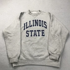 VINTAGE Illinois State Redbirds Sweatshirt Mens Large Gray Soffe Crewneck 90s