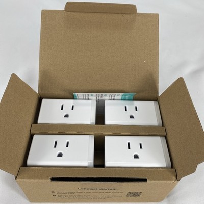 NEW 4 PACK TP Link KASA Smart Wifi Plug Mini Outlet Block WHITE HS103P4 3.8 120V
