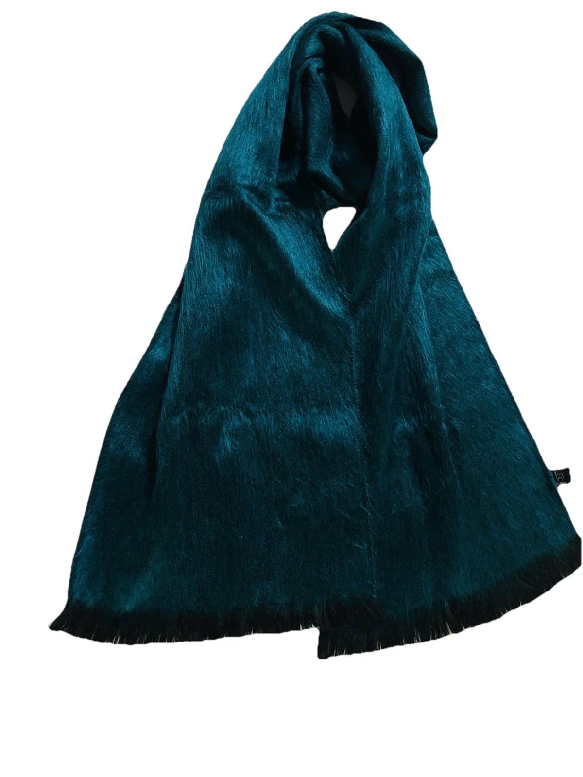 Handmade Shupaca Alpaca Scarf Emerald Green 70” x 12” Rectangle Made in Ecuador