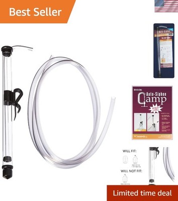 Mini Auto Siphon with 6 Ft Tubing & Clamp - Perfect for Home Brewing & Wine