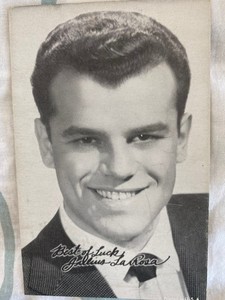 SUPER RARE! 1940s 3.5x5.5 ORIG YOUNG Julius La Rosa POST CARD PRINT SIGNED PHOTO