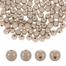 100pcs Light Beige Acrylic Round Beads 6mm Plastic Resin Loose Bead