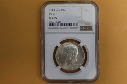 1964 Kennedy D/D 50C FS-501 NGC MS65