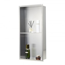 Shower Niche, 13 x 25 x 4 inch Recessed Wall Niche Double-layer, with Hollowed-o