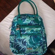 Samantha Brown Floral Print Backpack Purse Travel Carry On Laptop Bag w/wristlet