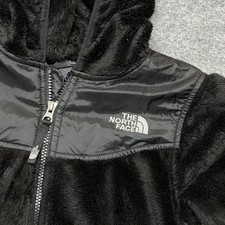 The North Face Jacket Girls Large 14-16 Black Fleece Hooded Full Zip Pockets