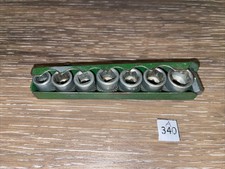 Vintage Green No. 350 Indestro 8 Pcs 14-hex Drive Socket Set Usa