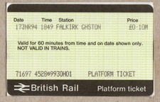 Falkirk Grahamston H01 - APTIS platform ticket - final example in good condition