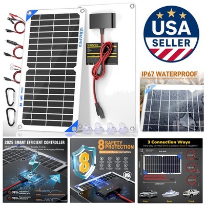 Rated Solar Trickle Charger - 10W Battery Saver for Automotive & Marine Use