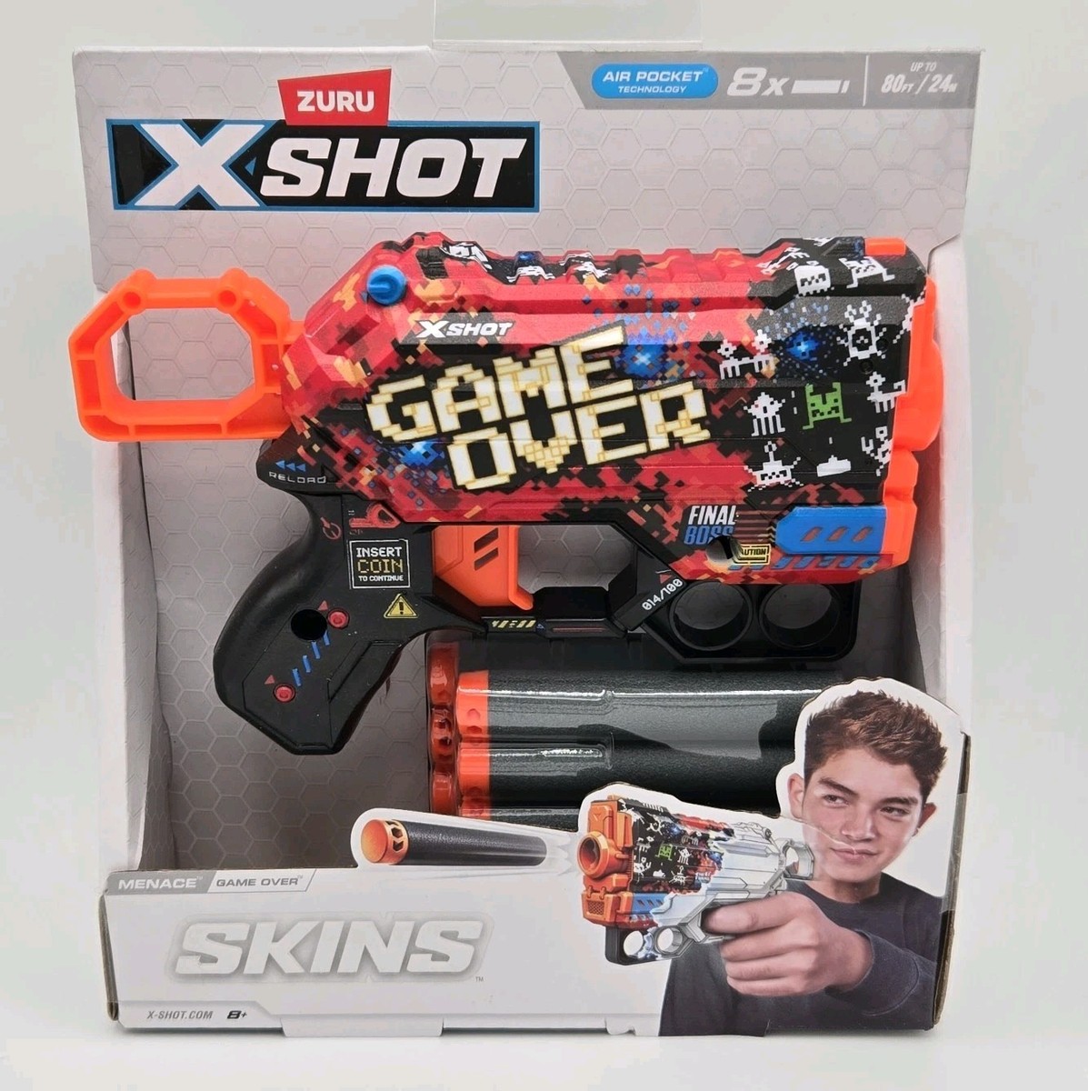 Zuru X-Shot SKINS Menace Game Over Dart Blaster 2024 | eBay