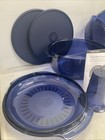 Vintage Tupperware TupperWave Navy Blue 7 Piece Microwave Stack Cooker Set New — photo 3
