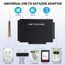 USB C to IDE/SATA Hard Drive Reader Adapter with Power Supply for HDD/SSD TDL0
