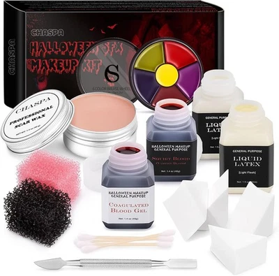 CHASPA Halloween Flüssiglatex Spezialeffekte SFX Make-up Set für gefälschte Narbe...