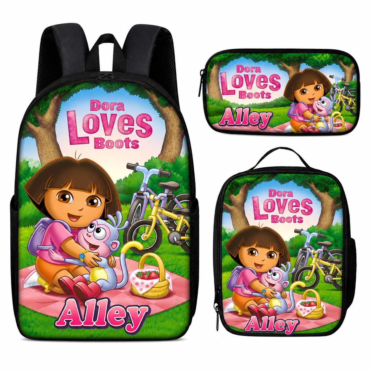Personalized Dora Themed Backpack Set, Cartoon Children's Backpack