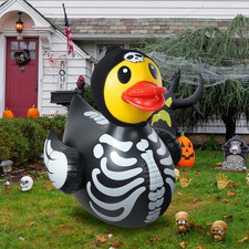 1Pcs 4.6 Feet Halloween Giant Inflatable Duck Outdoor Decorations,Huge Blow up Y