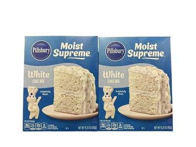 White Cake Mix - Pillsbury Moist Supreme 15.25oz 2 Boxes - Free Shipping