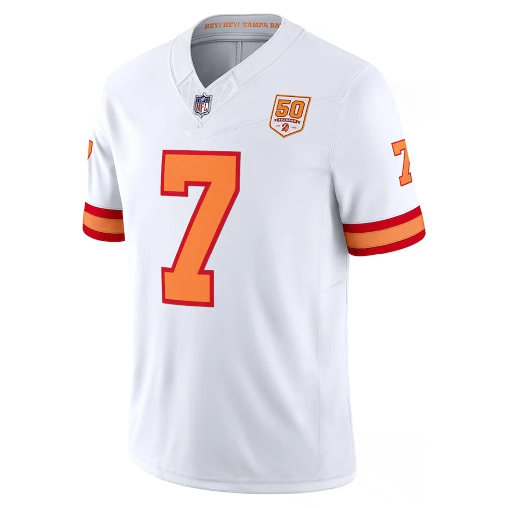 Men's '76 Buccanerrss White 50th Season Game Jersey All Stitched Jersey