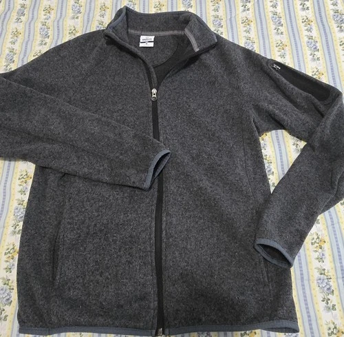 Magellan Outdoors Mens MEDIUM  Gray Full Zip Sweater Fleece Jacket Arm Pocket video thumbnail