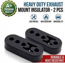 2x HEAVY DUT Universal Black Rubber Exhaust Hanger Mount Brackets - LONG  HANGER
