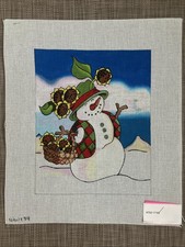 Handpainted Needlepoint Canvas  Summer Snowman   Must Read Description 