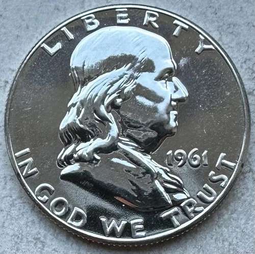 1961 Proof Franklin Half Dollar 90% Silver-INV#8349
