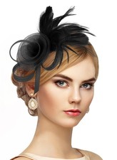 Victorian Feather Fascinators Hats - 2025 Attire Headwear with Hairpin,1920s Tea