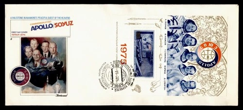 DR WHO 1975 RUSSIA FDC SPACE APOLLO SOYUZ S/S FLEETWOOD CACHET M74925