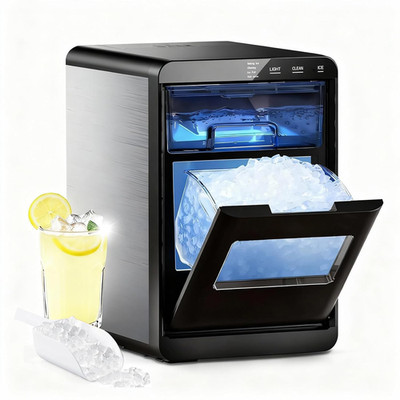 Countertop Nugget Ice Maker, 44Lbs/Day, Self-Cleaning, Ready in 5 Mins