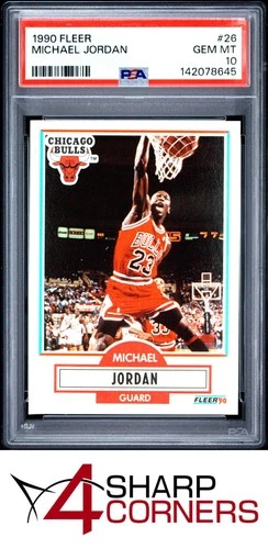 1990 FLEER #26 MICHAEL JORDAN BULLS HOF PSA 10