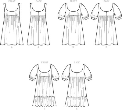 Misses' Baby Doll Dress Sewing Pattern Kit, Code M8197, Sizes 16-18-20-22-24,...