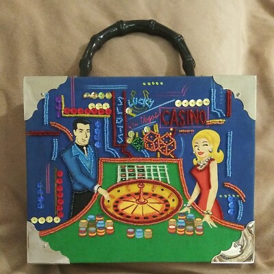 Bueno Wearable Art Cigar Box PURSE with CASINO/ Las Vegas theme