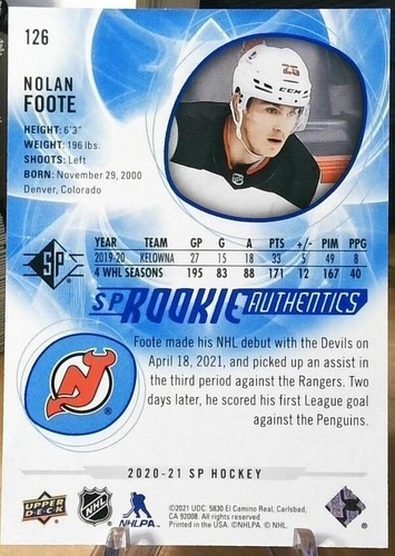 2020-21 Upper Deck SP Rookie Authentics u-pick - Picture 38 of 54