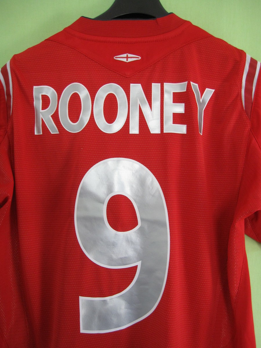 Maillot Domicile Angleterre 2007-2009 Umbro - Taille M Homme - #9 Rooney - Occasion Très Bon État